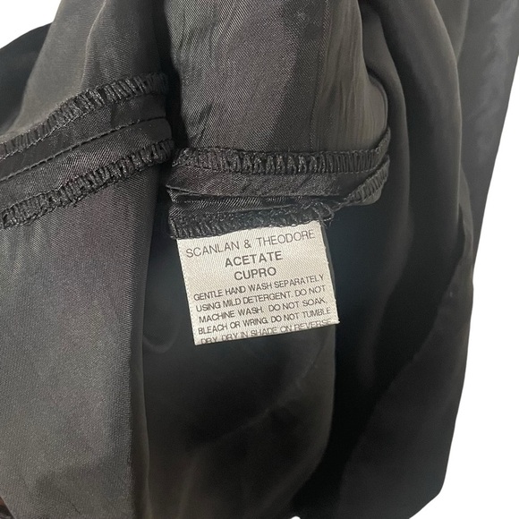 Vintage Scanlan & Theodore Satin Knee Length Midi Dress in Black Size S - Picture 6 of 9